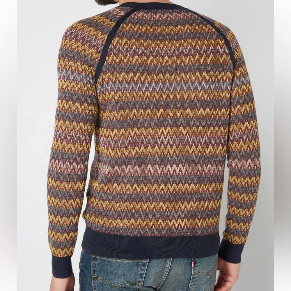 Hugo Boss Multicolor Crew Neck Sweater Size S Wool Blend Alpaca Cotton Fall